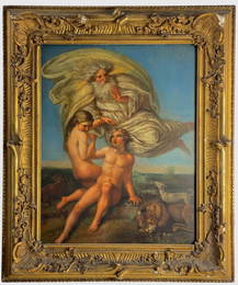 Giulio Pippi, called Giulio Romano - "The Creation of Eve" Oil on Panel