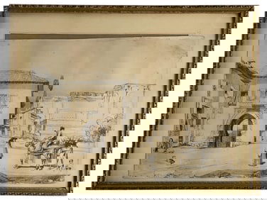 John Frederick Lewis - Gate of the Wine Etching