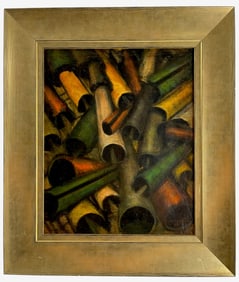 Nadedzhda Udaltsova (1886-1916) Oil & Gouache on Panel Composition