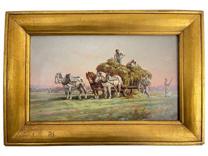 Oil on Board American West Painting Signed Campbell: Oil on Board American West Painting Signed Campbell Bottom Left. Size: 15 3/4" x 10 3/4". Size of board: 12" x 7 1/4".