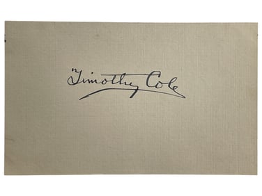 Timothy Cole (1852-1931) American Wood Engraver Cut Signature