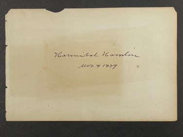 Hannibal Hamlin (1809-1891) Former Vice President to Abraham Lincoln 1884 Cut Signature