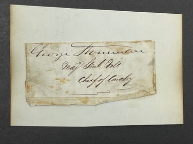 US Civial War Major General Chief of Cavalry George Stoneman 1822-1894 Cut Signature