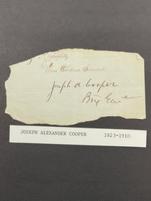 US Civil War Brevet Major General Joseph Alexander Cooper 1823-1910 Cut Signature