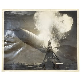 Original 1937 Press Release Photograph of Hindenburg Disaster LZ 129 N.Y. Times 8"x10"