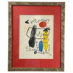 Joan Miró (Spanish 1893-1983) Galerie Maeght Silkscreen 18"X22" Framed