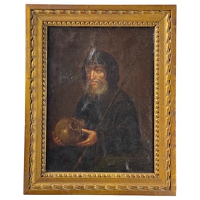 Attributed to Jusepe de Ribera (Játiva, Valencia 1591-1652) Portrait 11.75"X14.75"