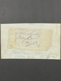 John Newton (1823-1895) US Civil War Union Army Chief of the Corps of Engineers Cut Signature