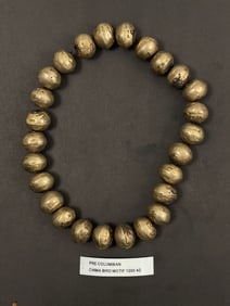 Pre Colombian Large Bead Necklace Mixed Metal