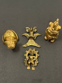 Pre Colombian Tairona Tumbaga Pendant Mixed Metal Ancient Animal Lot