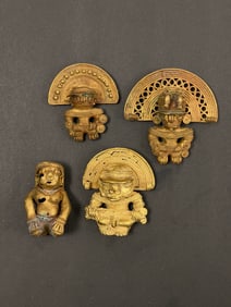 Pre Colombian Tairona Tumbaga Pendant Mixed Metal Ancient Animal Lot