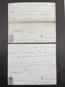 British Stock Market Ephemera Sale of India Goverment And Canadian Railway Stock Documents