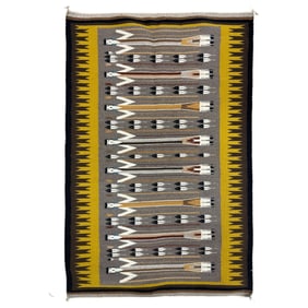 Vintage Rare Navajo Yei Rug – Native American Textile