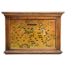 Vintage 1950's World Time Zone Illuminated World Time Clock