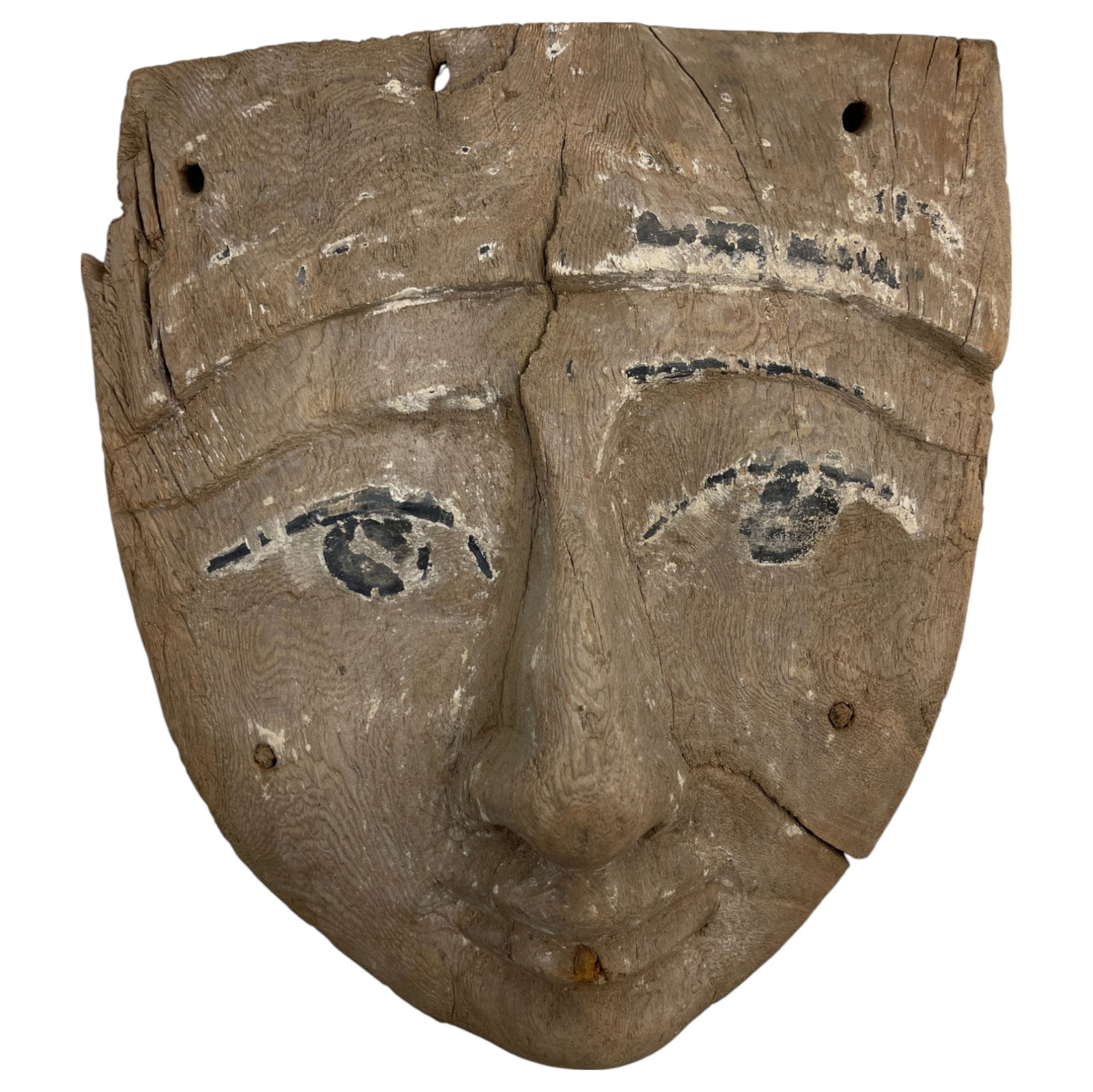 Ancient Egyptian Sarcophagus Mummy Wood Mask (1 of 7)