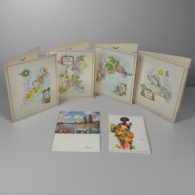 Vintage 1960s Pan American Airways First Class Menu w/ Europe Map Lithograph