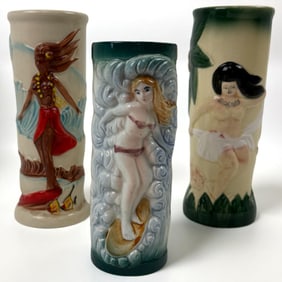 Vintage Hawaiian Hula GIrl Vase 8"