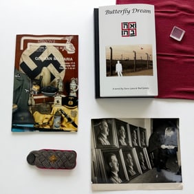 Vintage WW2 German Books and Photo of Paintings of The Fuehers Face and a Colonel Standartenfueher