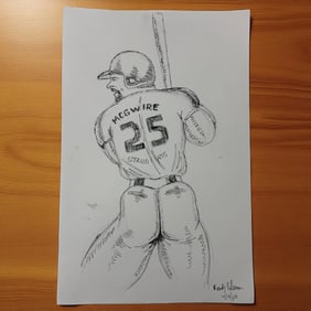 Vintage Randy Coleman Pen and Pencil Drawing, Steroid A$$
