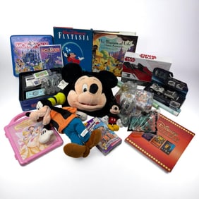 Vintage Collectible Mickey Mouse Face Backpack & DIsney Monopoly Lot