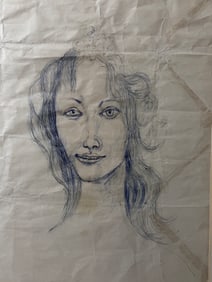 Vintage Sculptural Drawing For A Sculpture by William D. Laculla