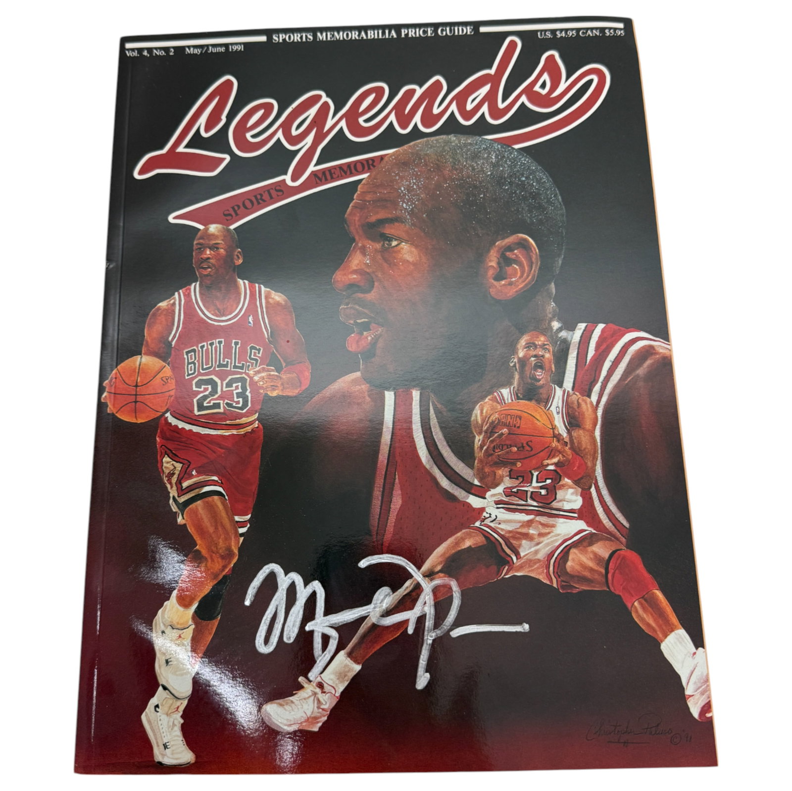 Vintage Basketball NBA Magazine Singed By Michael Jordan: Vintage Basketball NBA Magazine Singed By Michael Jordan, Not Certified
