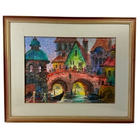 Vintage Watercolor Painting on Board By A Krasnyansky, Signed On the Bottom Left