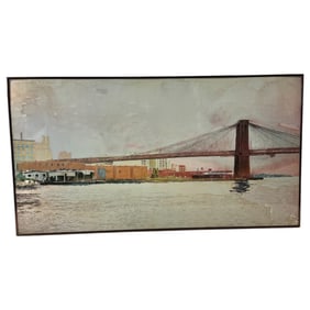Vintage Art Poster Portfolio David Lingwood Brooklyn Bridge