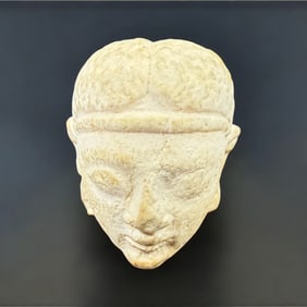 Greek Limestone head 1C BC-1 CAD of a Kore