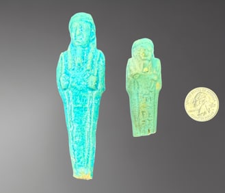 Pair of Inscribed Egyptian Ushabtis – Late Period, circa 664–332 BC