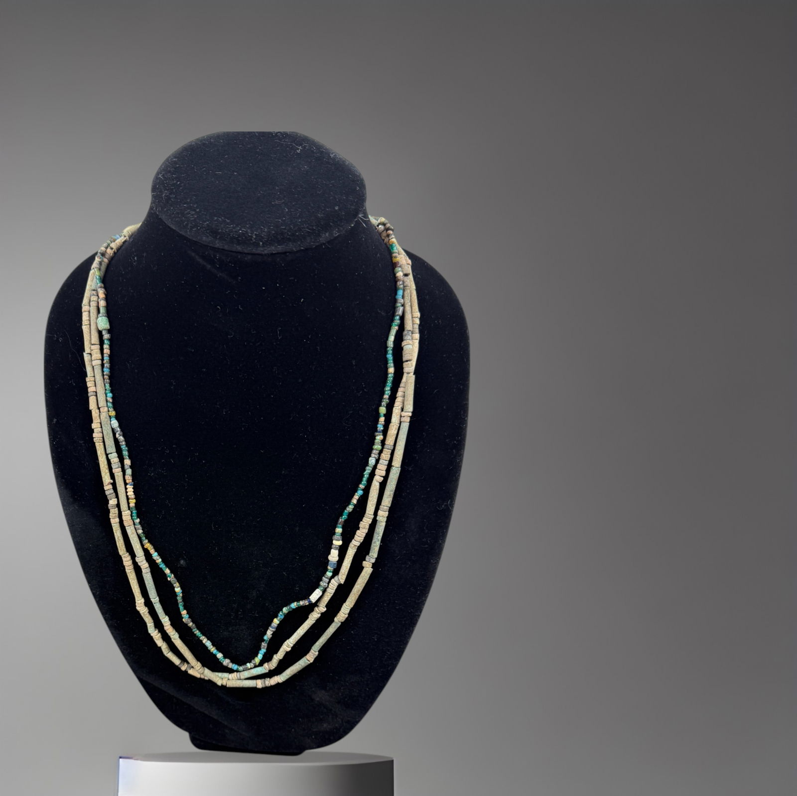 Egyptian Painted Stucco Fragment of Taweret with Faience Necklace – Late Period, circa 664–332 (1 of 7)