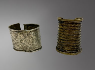 Pair of Ancient Near Eastern Bracelets – 2nd Century BC (One Silver, One Bronze)