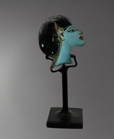 Egyptian Faience Face Insert – New Kingdom, circa 1550–1070 BC