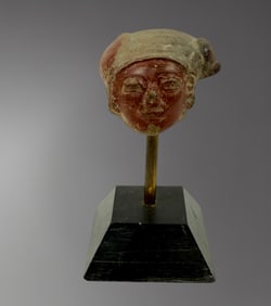 Pre-Columbian Terracotta Head – circa 300 BC to 300 AD