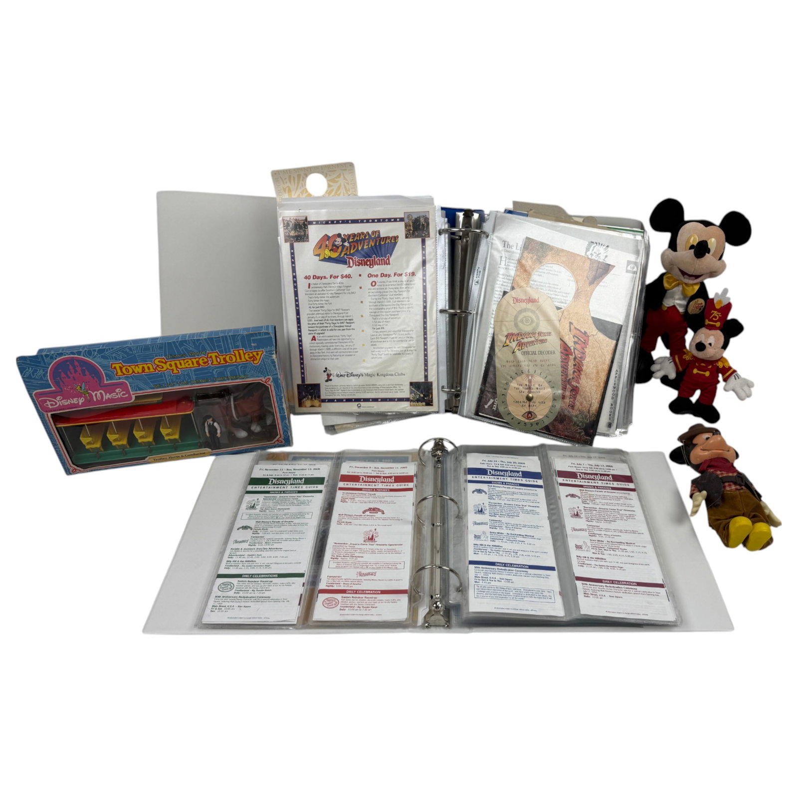 Vintage Disney Land Park Operating Callendars & Pass Holder Passport Binder, 2 Binders, Trolley Car: Vintage Disney Land Park Operating Callendars & Pass Holder Passport Binder