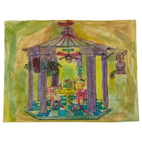 Vintage Untitled Raoul Dufy Pen And Watercolor Painting Signed At The Bottom Right, Measures 20x17