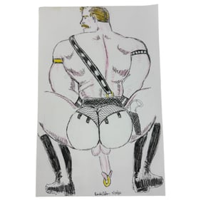Vintage Randy Coleman Signed & Dated Gay Male Interest Original Drawing Illustration Art