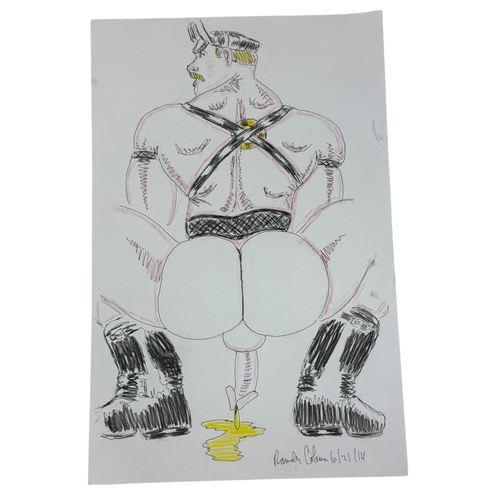 Vintage Randy Coleman Signed & Dated Gay Male Interest Original Drawing Illustration Art: Vintage Randy Coleman Signed & Dated Gay Male Interest Original Drawing Illustration Art