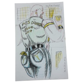Vintage Randy Coleman Signed & Dated Gay Male Interest Original Drawing Illustration Art
