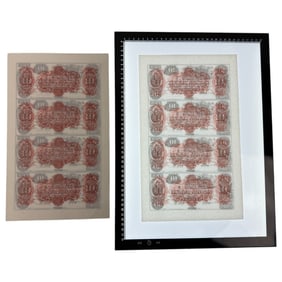Canal Bank of LA $10 Uncut Sheet New Orleans LA LOT of 2