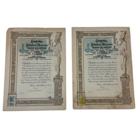 Antique Mexicana Compania Petrolera Stock Certificate Lot of 3