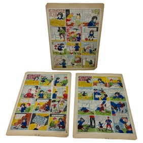 Vintage Circus Kid ComicBook Illustration Art Board Hand Painted