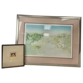 Robert A. Devoe and Carol Jablonsky The Clown Signed Art & 1981Morning Fog MonoPrint