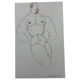 Randy Coleman Signed Gay Male Interest Original Drawing Illustration Art