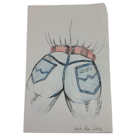 Randy Coleman Signed Gay Male Interest Original Drawing Illustration Art