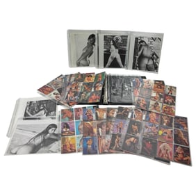 Vintage Video Vixen Trading Card Binder & 8inx0in Nude Black & White Photos