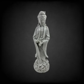Antique  Chinese Dehua Standing Porcelain Figure