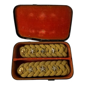 Vintage Japanese Imperial Army WW2 Captain Epaulets in Case