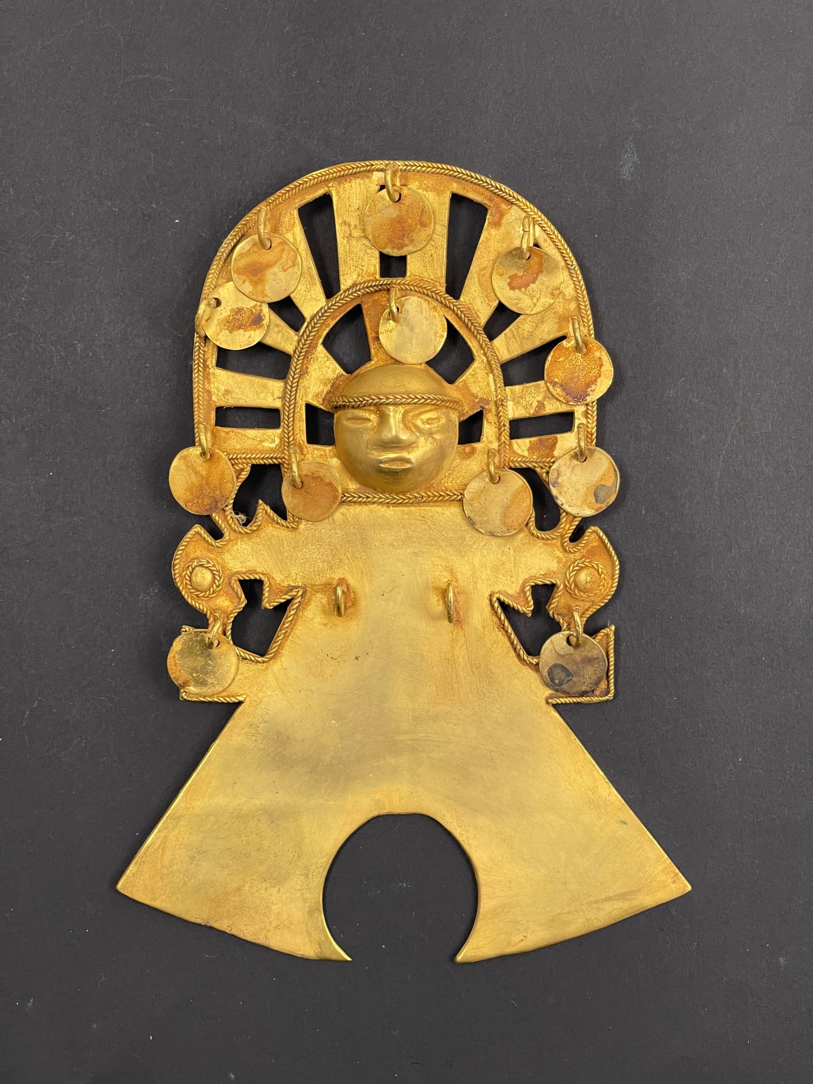 Pre-Columbian Style Sican Mix Metal Tumi with Figural Headdress (1 of 6)