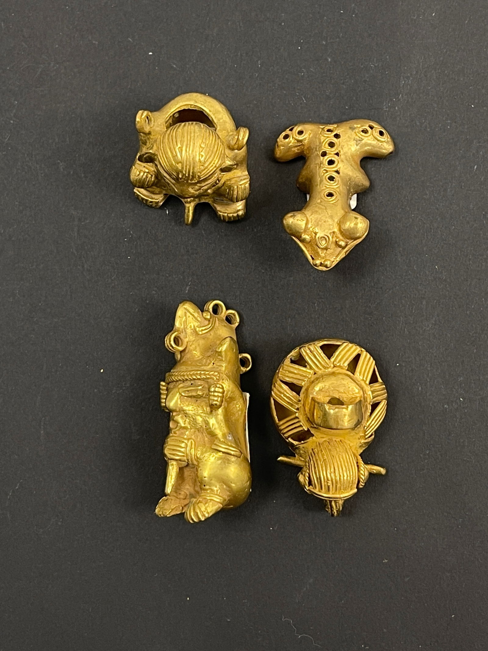Ancient Pre-Columbian Mixed Metal Pendant Central or South America, circa 500–1200 CE Lot of 4 (1 of 7)
